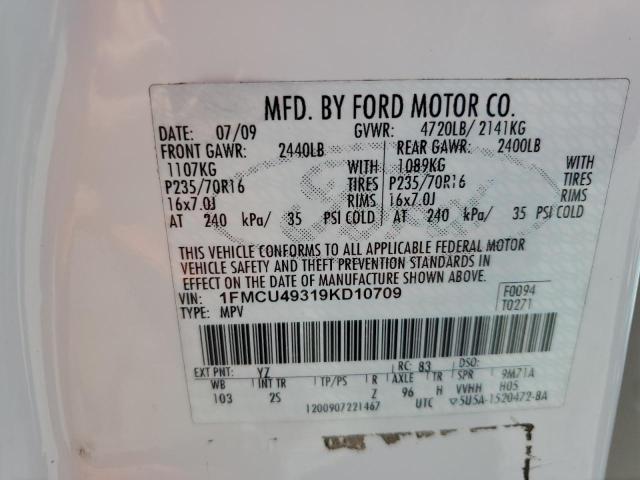 Photo 12 VIN: 1FMCU49319KD10709 - FORD ESCAPE HYB 