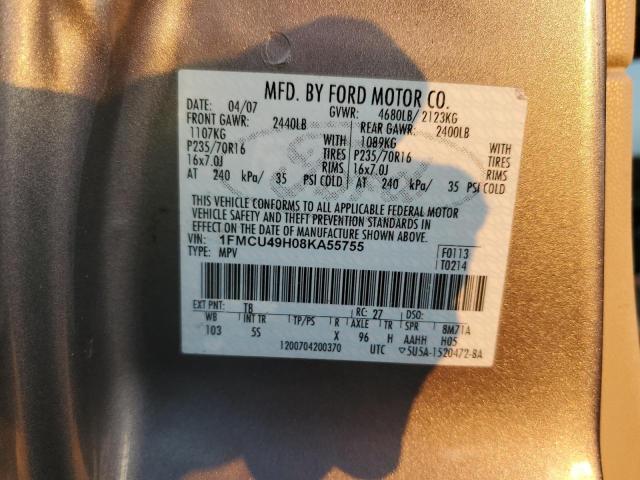 Photo 12 VIN: 1FMCU49H08KA55755 - FORD ESCAPE HEV 