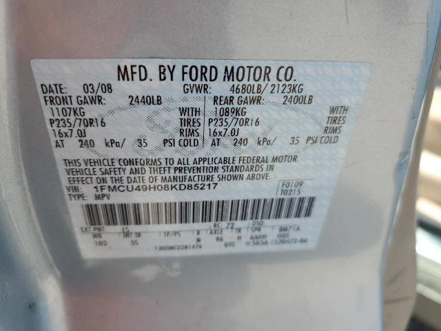 Photo 12 VIN: 1FMCU49H08KD85217 - FORD ESCAPE HEV 