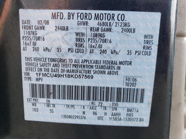 Photo 11 VIN: 1FMCU49H18KD57569 - FORD ESCAPE 