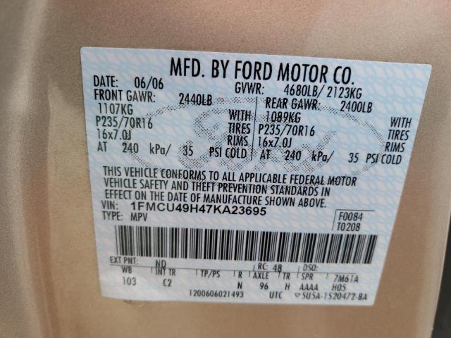 Photo 13 VIN: 1FMCU49H47KA23695 - FORD ESCAPE 