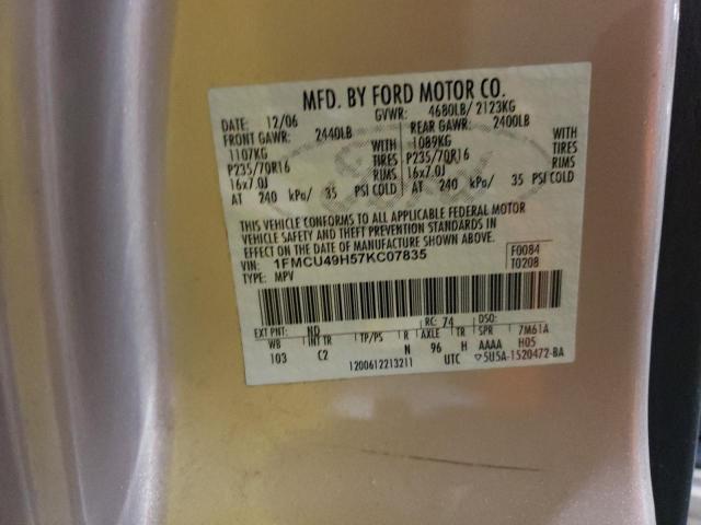 Photo 12 VIN: 1FMCU49H57KC07835 - FORD ESCAPE HEV 