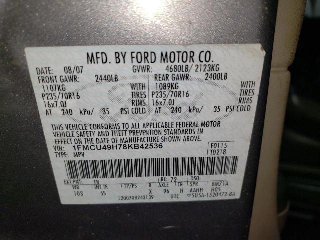 Photo 11 VIN: 1FMCU49H78KB42536 - FORD ESCAPE 