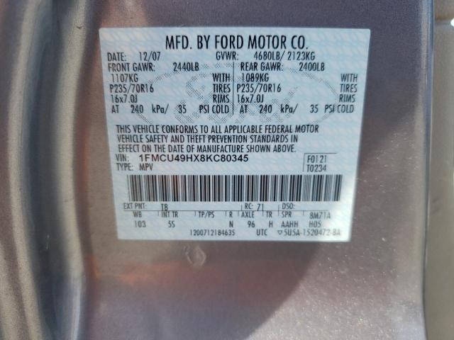 Photo 11 VIN: 1FMCU49HX8KC80345 - FORD ESCAPE 