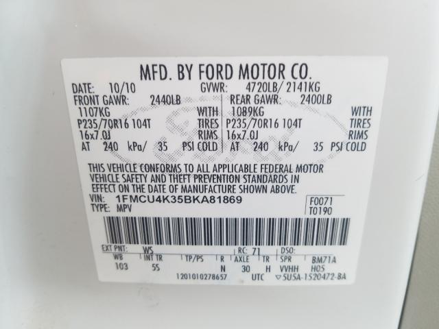 Photo 9 VIN: 1FMCU4K35BKA81869 - FORD ESCAPE HYB 