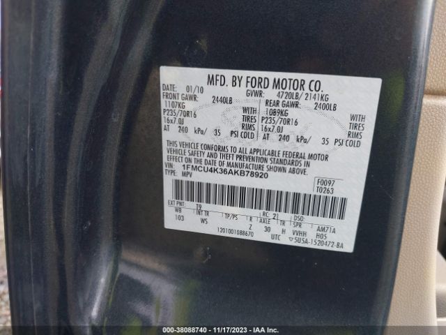 Photo 8 VIN: 1FMCU4K36AKB78920 - FORD ESCAPE HYBRID 