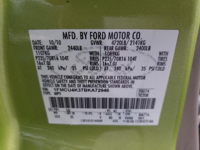 Photo 9 VIN: 1FMCU4K37BKA72946 - FORD ESCAPE HYB 