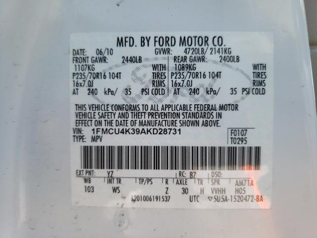 Photo 9 VIN: 1FMCU4K39AKD28731 - FORD ESCAPE HYB 