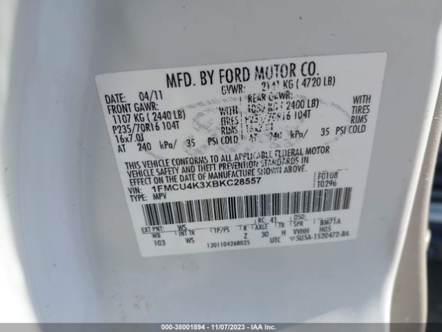 Photo 8 VIN: 1FMCU4K3XBKC28557 - FORD ESCAPE HYBRID 