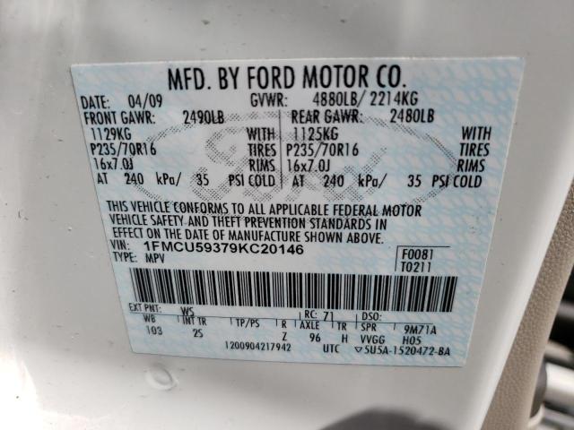 Photo 12 VIN: 1FMCU59379KC20146 - FORD ESCAPE 