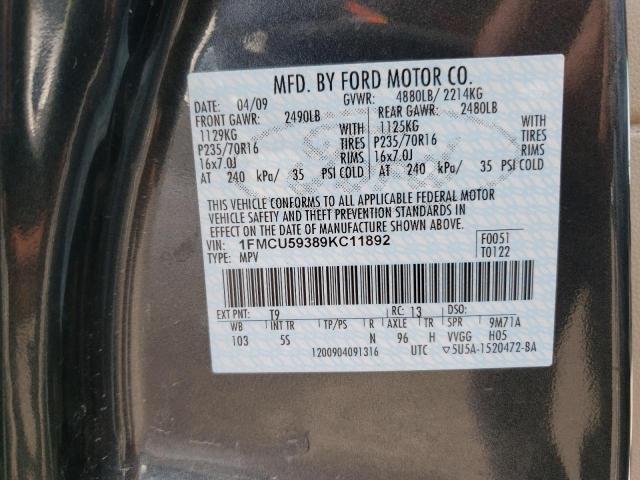 Photo 9 VIN: 1FMCU59389KC11892 - FORD ESCAPE 