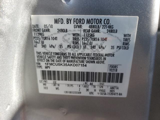 Photo 9 VIN: 1FMCU5K35AKD07154 - FORD ESCAPE HYB 