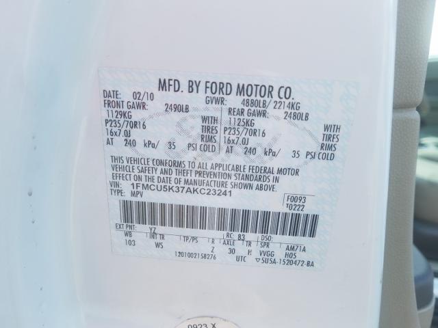 Photo 9 VIN: 1FMCU5K37AKC23241 - FORD ESCAPE HYB 