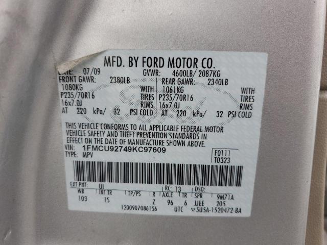 Photo 12 VIN: 1FMCU92749KC97609 - FORD ESCAPE XLS 