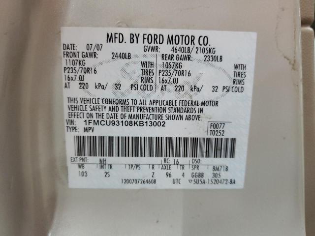 Photo 12 VIN: 1FMCU93108KB13002 - FORD ESCAPE XLT 