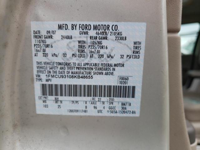 Photo 12 VIN: 1FMCU93108KB48655 - FORD ESCAPE XLT 