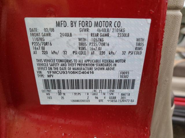 Photo 12 VIN: 1FMCU93108KD40416 - FORD ESCAPE 