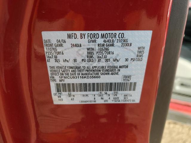 Photo 11 VIN: 1FMCU93116KD35660 - FORD ESCAPE 