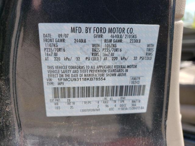 Photo 13 VIN: 1FMCU93118KB78554 - FORD ESCAPE XLT 