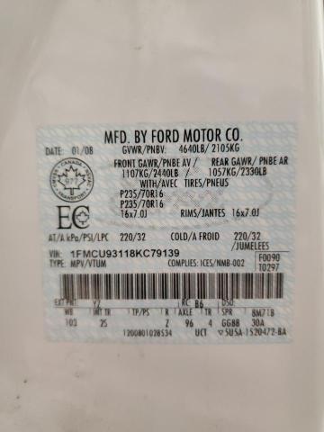 Photo 13 VIN: 1FMCU93118KC79139 - FORD ESCAPE 