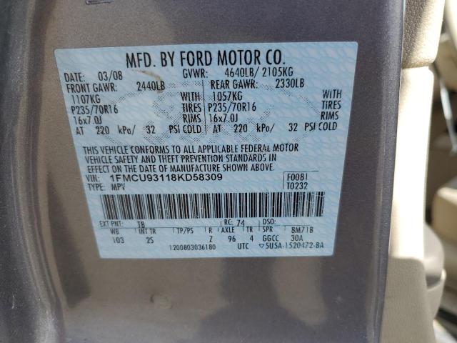 Photo 12 VIN: 1FMCU93118KD58309 - FORD ESCAPE 