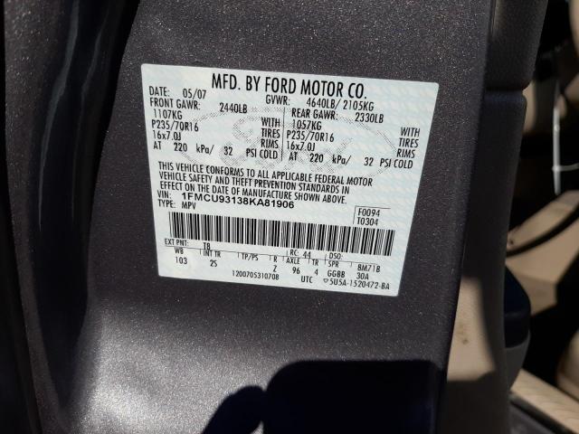 Photo 13 VIN: 1FMCU93138KA81906 - FORD ESCAPE XLT 