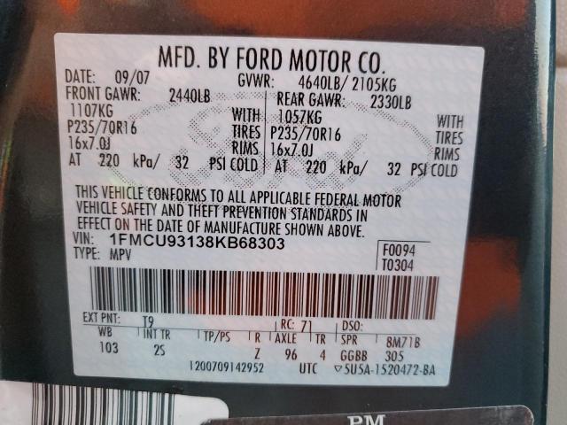 Photo 11 VIN: 1FMCU93138KB68303 - FORD ESCAPE 