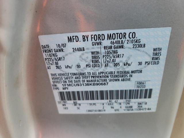 Photo 13 VIN: 1FMCU93138KB90687 - FORD ESCAPE XLT 