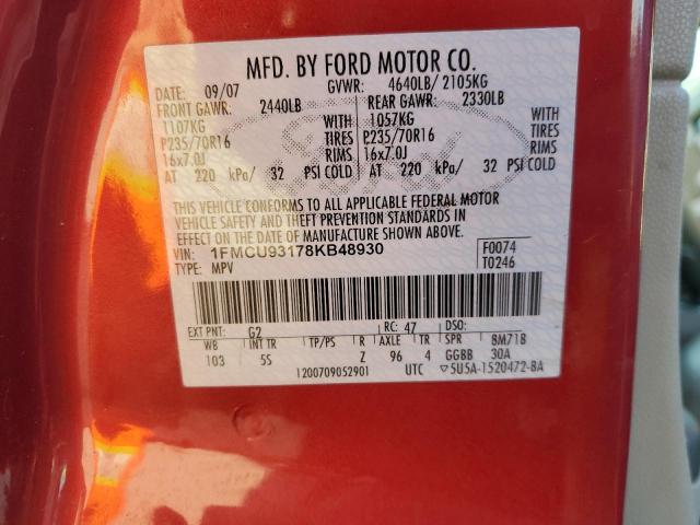 Photo 12 VIN: 1FMCU93178KB48930 - FORD ESCAPE 