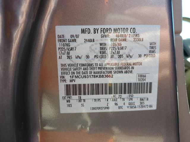 Photo 11 VIN: 1FMCU93178KB83662 - FORD ESCAPE XLT 