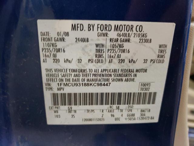 Photo 12 VIN: 1FMCU93188KC98447 - FORD ESCAPE XLT 