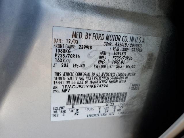 Photo 11 VIN: 1FMCU93194KB74794 - FORD ESCAPE 