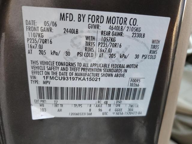 Photo 12 VIN: 1FMCU93197KA15021 - FORD ESCAPE 