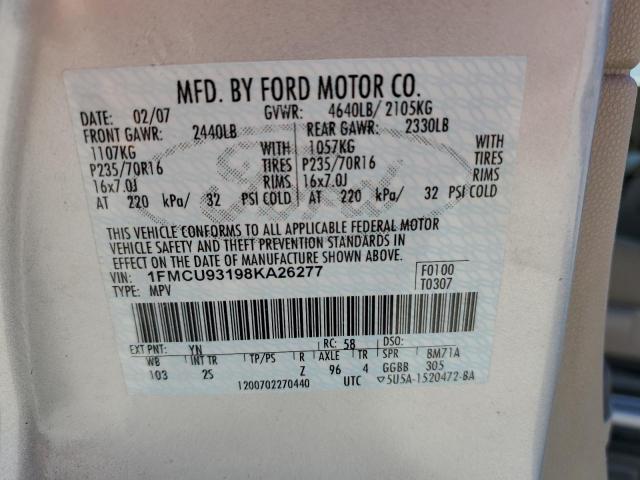 Photo 11 VIN: 1FMCU93198KA26277 - FORD ESCAPE XLT 