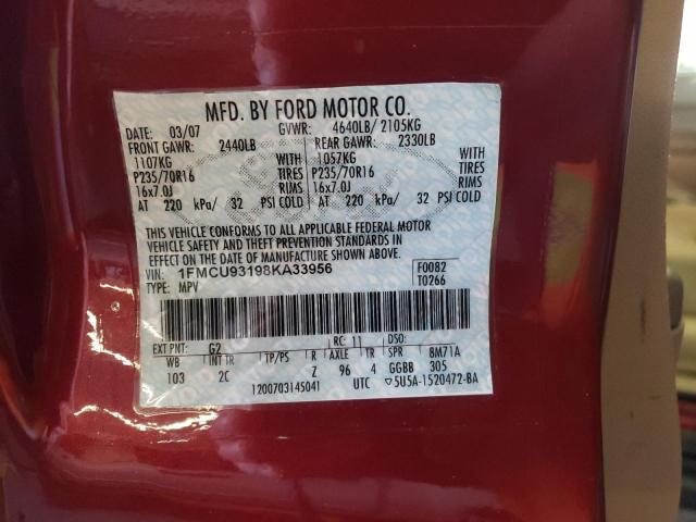 Photo 13 VIN: 1FMCU93198KA33956 - FORD ESCAPE XLT 