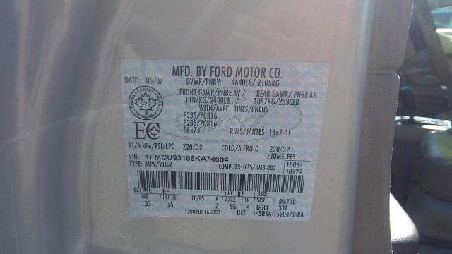 Photo 8 VIN: 1FMCU93198KA74684 - FORD ESCAPE 