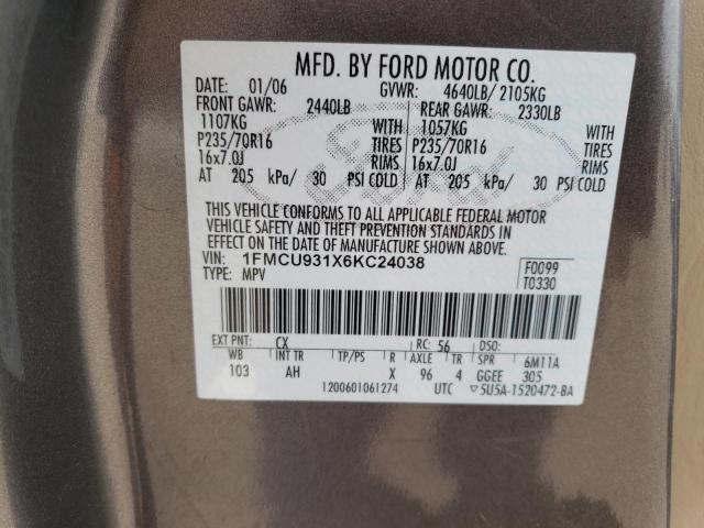 Photo 12 VIN: 1FMCU931X6KC24038 - FORD ESCAPE XLT 