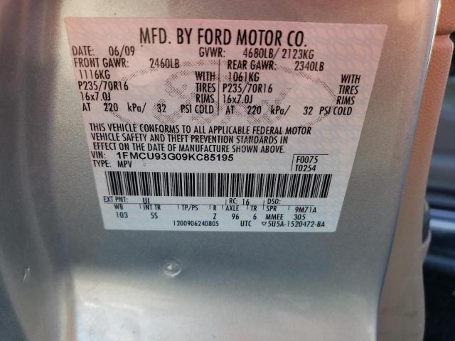 Photo 12 VIN: 1FMCU93G09KC85195 - FORD ESCAPE XLT 