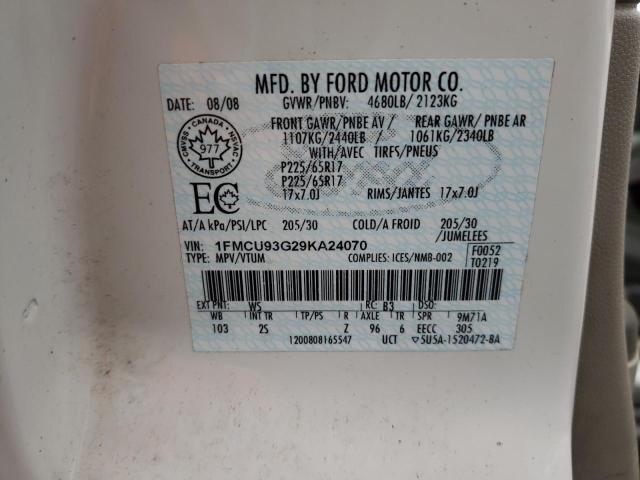 Photo 9 VIN: 1FMCU93G29KA24070 - FORD ESCAPE XLT 