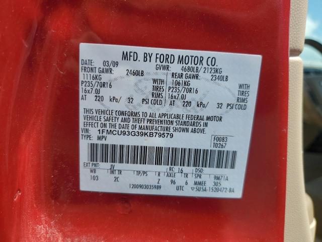 Photo 11 VIN: 1FMCU93G39KB79579 - FORD ESCAPE XLT 