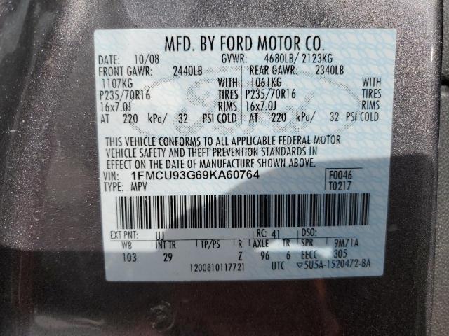 Photo 12 VIN: 1FMCU93G69KA60764 - FORD ESCAPE 