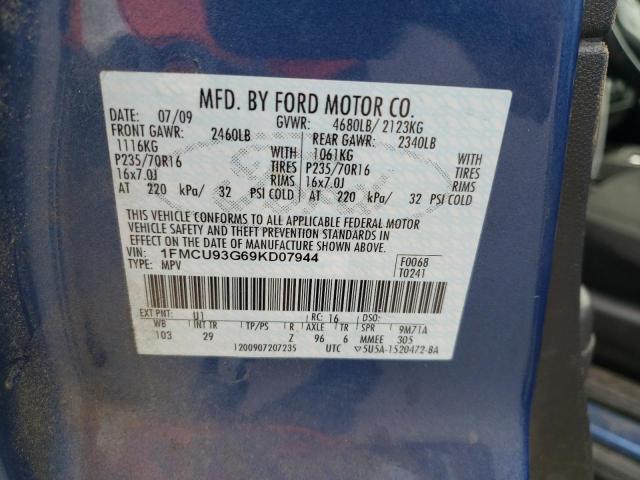 Photo 11 VIN: 1FMCU93G69KD07944 - FORD ESCAPE XLT 