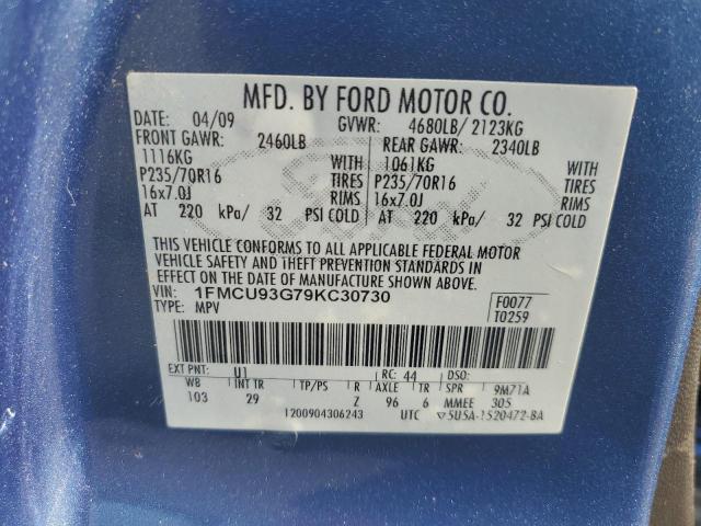 Photo 12 VIN: 1FMCU93G79KC30730 - FORD ESCAPE XLT 