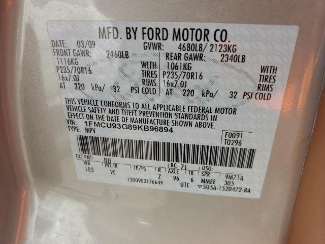 Photo 12 VIN: 1FMCU93G89KB96894 - FORD ESCAPE XLT 