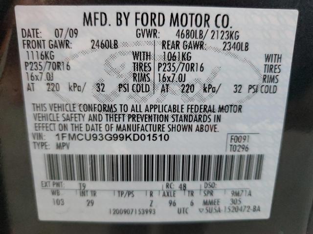 Photo 13 VIN: 1FMCU93G99KD01510 - FORD ESCAPE XLT 