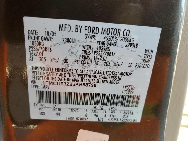 Photo 12 VIN: 1FMCU93Z26KB58798 - FORD ESCAPE 