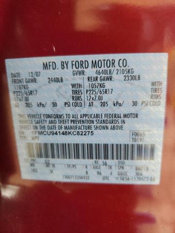 Photo 12 VIN: 1FMCU94148KC82275 - FORD ESCAPE 