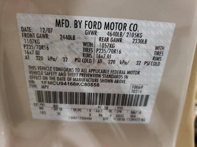 Photo 12 VIN: 1FMCU94168KC80558 - FORD ESCAPE 