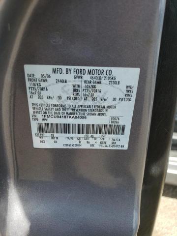 Photo 12 VIN: 1FMCU94187KA04056 - FORD ESCAPE LIM 