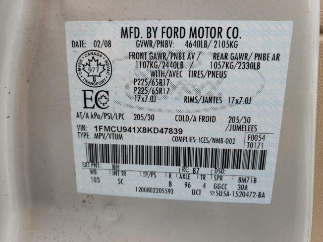 Photo 13 VIN: 1FMCU941X8KD47839 - FORD ESCAPE 